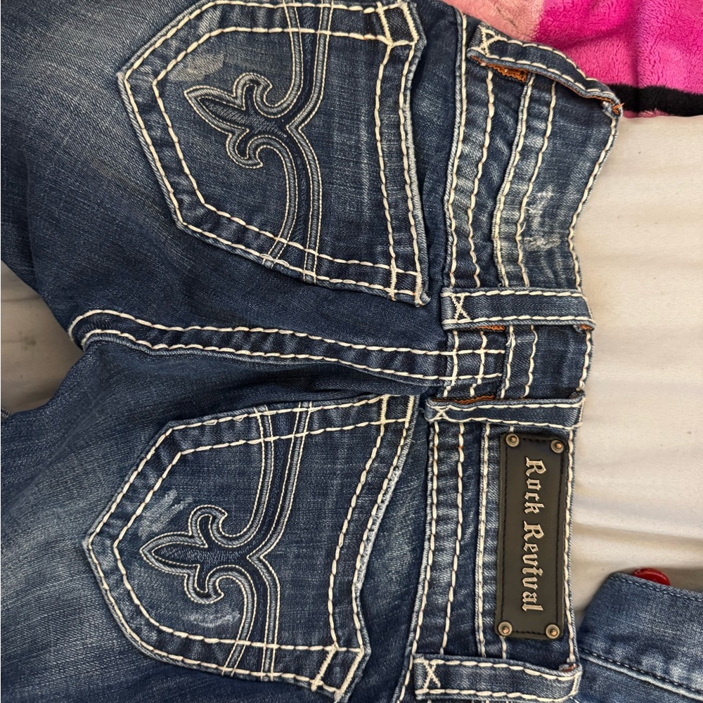 Rock Revival Women's Dark Blue Stitch Jeans
